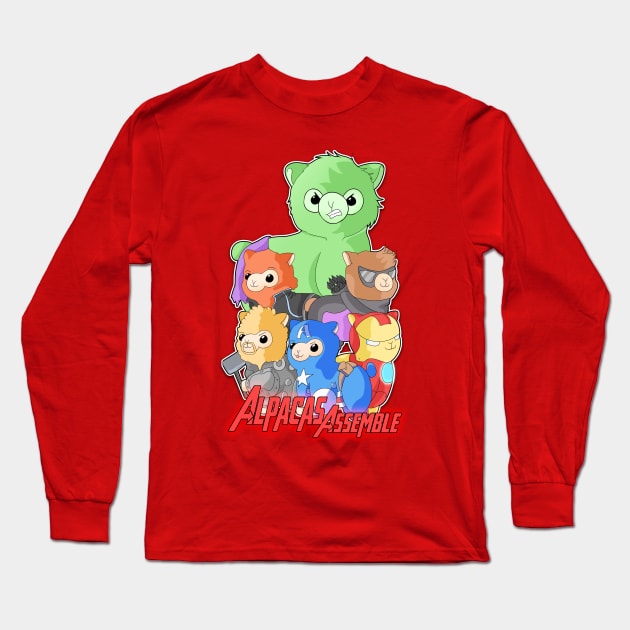 Alpacas Assemble Long Sleeve T-Shirt by Sam Sawyer